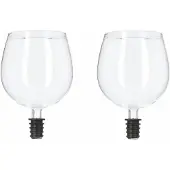 Cepewa Wijnfles schenkdop wijnglas - 2x - Gadgets/Funkado - /vrijgezellenfeest/moederdag - Wijnafsluiters