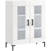 vidaXL Dressoir 69,5x34x90 cm bewerkt hout hoogglans wit