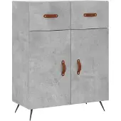 vidaXL Dressoir 69,5x34x90 cm bewerkt hout betongrijs