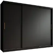 Meubella | Kledingkast mat zwart 250x62x200 schuifdeur
