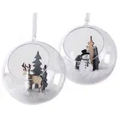 Rayher Hobby 2x stuks open kerstballen om te vullen 8 cm - Kerstbal