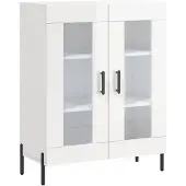 vidaXL Dressoir 69,5x34x90 cm bewerkt hout hoogglans wit
