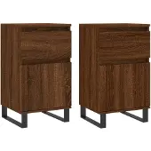 vidaXL Dressoirs 2 st 40x35x70 cm bewerkt hout bruin eikenkleur