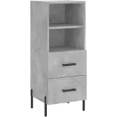 vidaXL Dressoir 34,5x34x90 cm bewerkt hout betongrijs