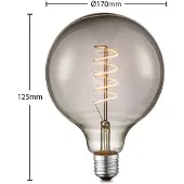 LUCANDE - Lichtbron LED 4W Smoke G125 Dimbaar E27