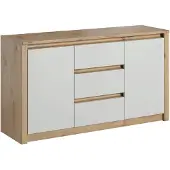 Meubella Dressoir Melody - Wit - Eiken - 140x43x80 cm - Kast