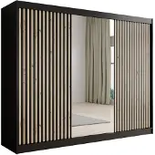 Meubella Kledingkast Mat Zwart 250x62x200 Garderobekast