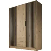 Meubella Kledingkast Eiken Zwart 155x51x200 Garderobekast