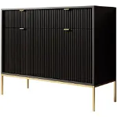 Meubella Dressoir mat zwart 104x39x83 cm goud hotel chique
