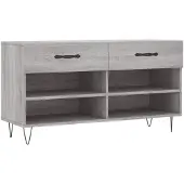 vidaXL Schoenenbank 102x35x55 cm bewerkt hout grijs sonoma eikenkleur