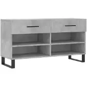 vidaXL Schoenenbank 102x35x55 cm bewerkt hout betongrijs