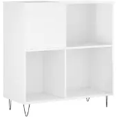 vidaXL Platenkast 84,5x38x89 cm bewerkt hout hoogglans wit