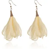 Deja Jewels Grote Kwast Oorbellen LGT JWLS - Beige Geel