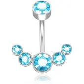 LGT JWLS Piercing in Anker vorm - Blauw Kristal & Zilver