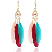 Deja Jewels Deja Veer Oorbellen - Roze Rood Blauw