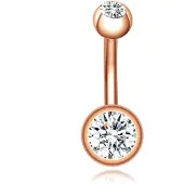 LGT JWLS Chirurgisch Edelstaal Navelpiercing - Zirkonia - Rose