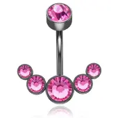 LGT JWLS Piercing in Anker vorm - Roze Kristal & Zwart