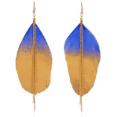 LGT JWLS Veer Oorbellen met Kwastjes - Felblauw