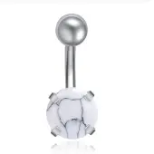 LGT JWLS Edelstaal Navelpiercing - Howliet & Zilver