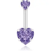LGT JWLS Navelpiercing Edelstaal Double Heart Paars