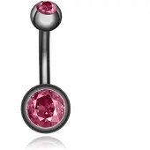 LGT JWLS Chirurgisch Edelstaal Navelpiercing - Zirkonia & Gunmetal