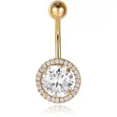 Cilla Jewels Cilla Navelpiercing van RVS - Bling Goudkleurig