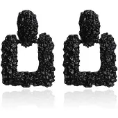 Cilla Jewels Cilla Chunky Vierkante Oorbellen - Black