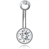 LGT JWLS Chirurgisch Edelstaal Navelpiercing - Zirkonia & Zilver