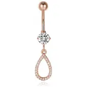 Cilla Jewels Cilla Navelpiercing met Hangertje - Druppel Rosegoudkleurig