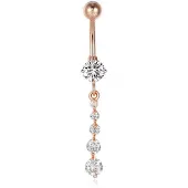 Cilla Jewels Cilla Navelpiercing van Edelstaal - Zirkonia Rosegoudkleurig
