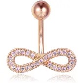 Cilla Jewels Navelpiercing van Titanium - Infinity Rosegoudkleurig