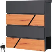 ML-Design Brievenbus Luca | metaal zwart 11x37x36 cm brievenbussen | NADUVI