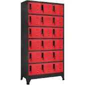 vidaXL Lockerkast 90x40x180 cm staal antracietkleurig en rood