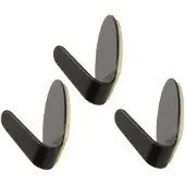 Excellent houseware Zelfklevende haakjes zwart rvs keuken/badkamer/kleding/ophang - set 18x - Handdoekhaakjes