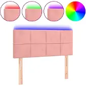 vidaXL Hoofdbord LED 90x5x78/88 cm fluweel roze