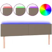 vidaXL Hoofdbord LED 180x5x78/88 cm stof taupe