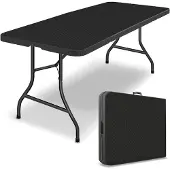 Tillvex Tillvex-buffettafel- tuintafel inklapbaar-rotanlook- 180x75 cm