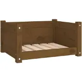 vidaXL Hondenmand 55,5x45,5x28 cm massief grenenhout honingbruin