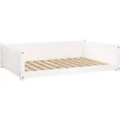 vidaXL Hondenmand 105,5x75,5x28 cm massief grenenhout wit