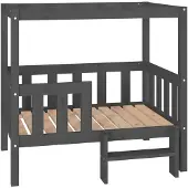 vidaXL Hondenmand 95,5x73,5x90 cm massief grenenhout grijs