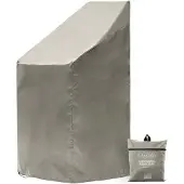 Chefarone Beschermhoes Tuinstoelen voor 4 Stoelen - Opberghoes Tuinmeubels en Stapelstoelen - Weerbestendige Tuinstoel Hoes - Waterdicht - UV-bescherming - Grijs