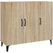 vidaXL Dressoir 90x34x80 cm bewerkt hout sonoma eikenkleurig