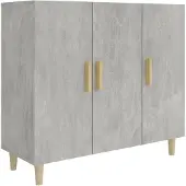 vidaXL Dressoir 90x34x80 cm bewerkt hout betongrijs