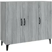 vidaXL Dressoir 90x34x80 cm bewerkt hout grijs sonoma eikenkleurig
