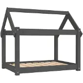 vidaXL Hondenmand 81x60x70 cm massief grenenhout grijs