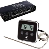 Perow - BBQ Thermometer en Wekker – Zwart – Suikerthermometer – Voedselthermometer