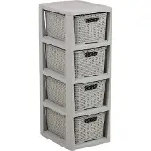 BranQ - Ladesysteem / Kast met 4 (7L) manden - Grijs
