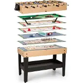 OneConcept Game-Star speeltafel met 15 spellen multigame opbergvak MDF