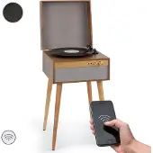 Auna Platenspeler met Luidsprekers, Platenspeler met Bluetooth & Standpoten, Retro Platenspeler met Bluetooth Transmitter & Receiver, Moderne Vinyl Platenspeler voor Platen