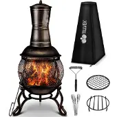 Tillvex Tillvex- Terrasoven met grill, Goud, 89 cm, Azteekse oven, tuinhaard